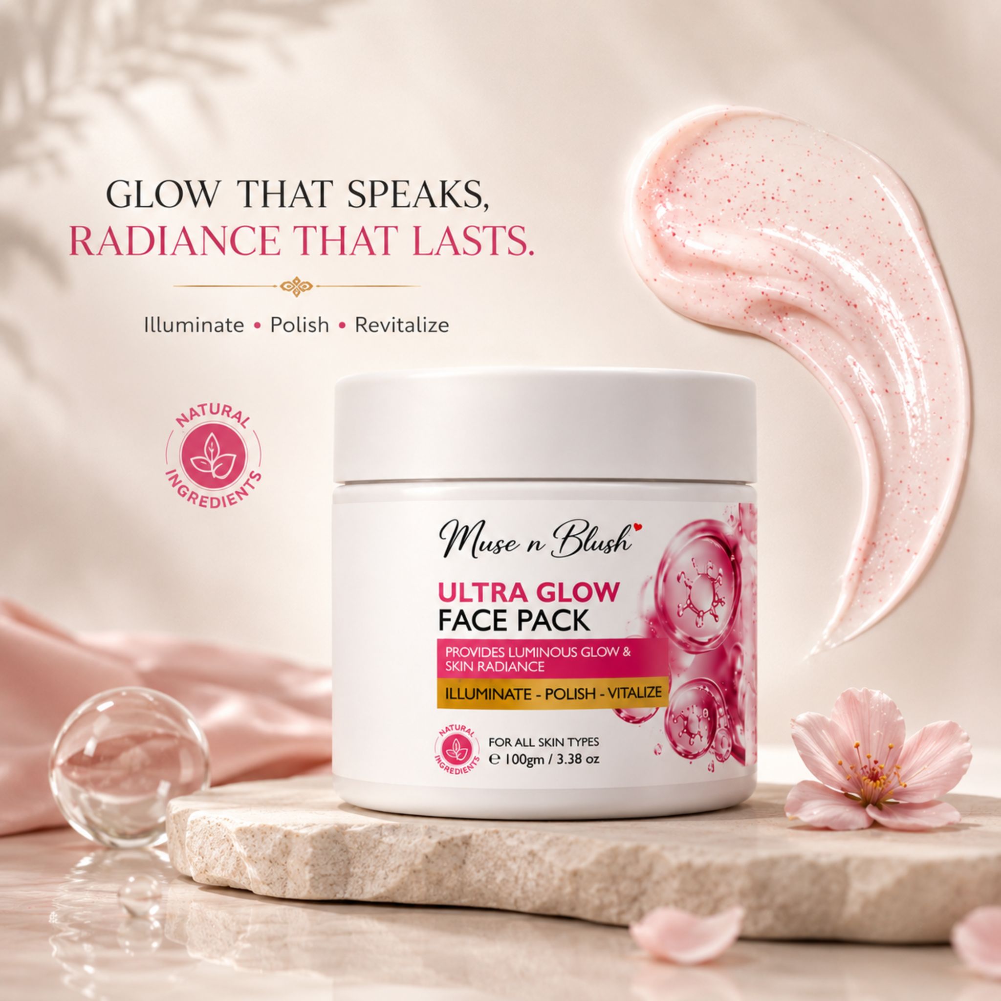 Muse n Blush Ultra Glow Face Pack – 100 g