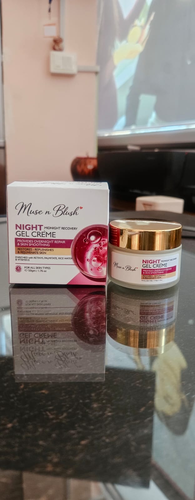 Muse n Blush Night Rejuvenating Gel Crème with Niacinamide & Hyaluronic Acid - 50 g