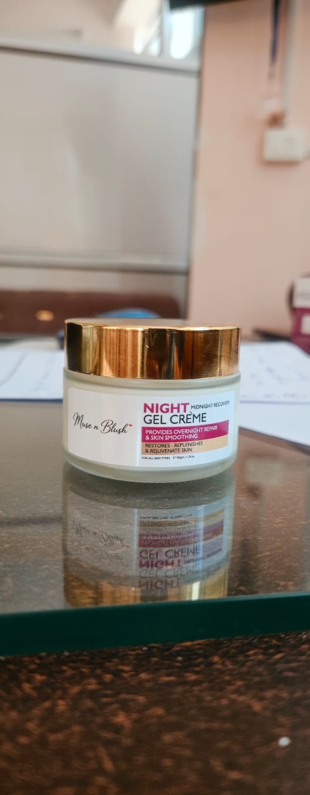 Muse n Blush Night Rejuvenating Gel Crème with Niacinamide & Hyaluronic Acid - 50 g