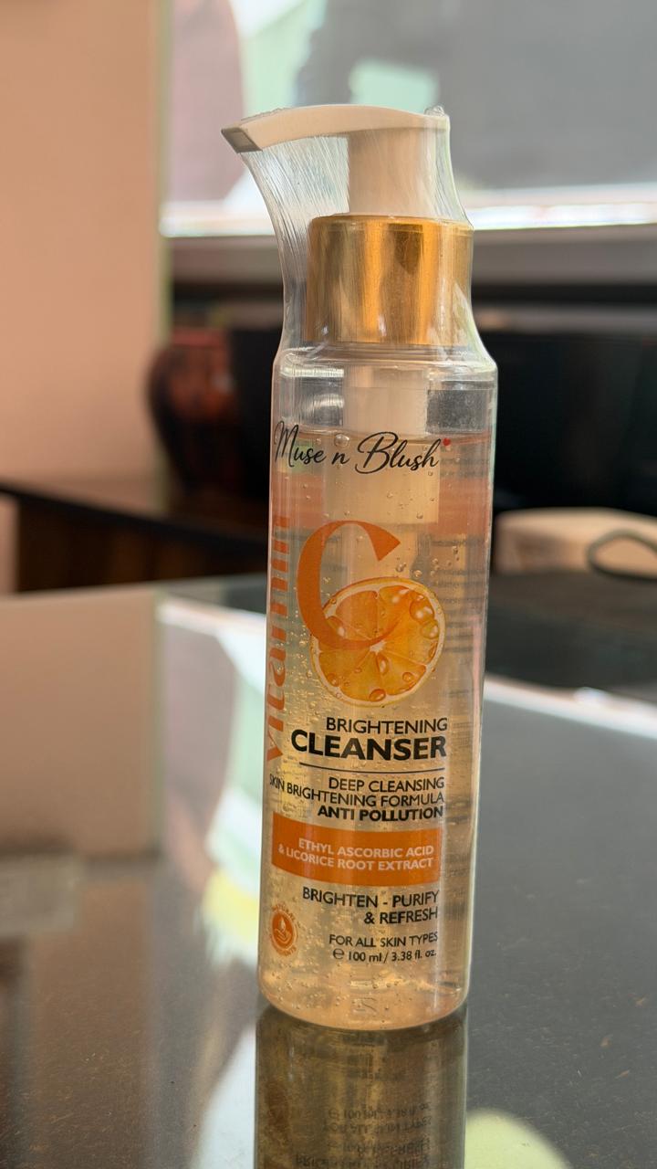 Muse n Blush Vitamin C Brightening Cleanser with Ethyl Ascorbic Acid & Licorice Root Extract - 100 ml