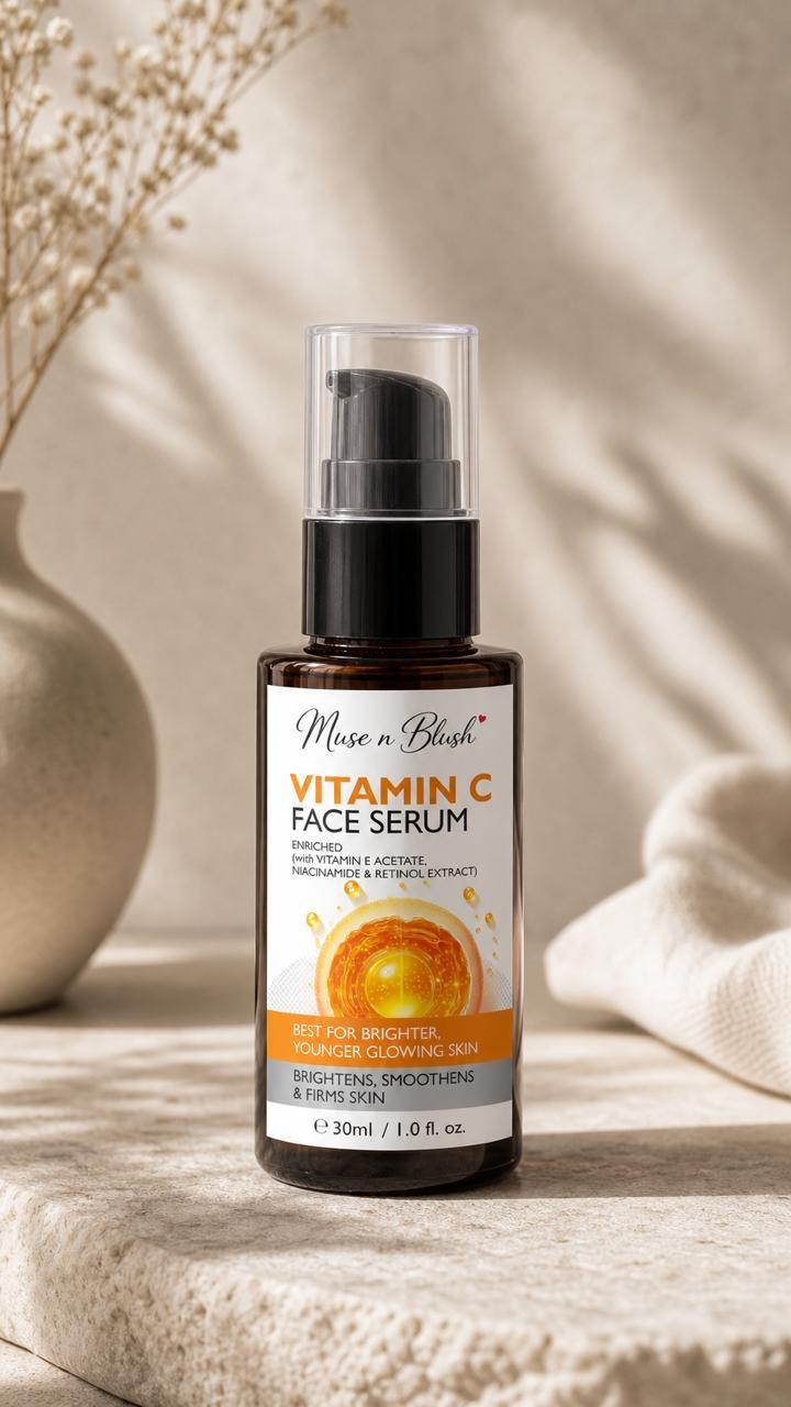 Muse n Blush 10% Vitamin C Face Serum with Kakadu Plum Extract & Lactic Acid – 30 ml